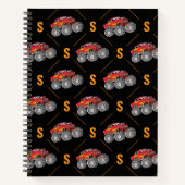 Monogram Monster Truck Patroon Kinderen Notitieboek (Voorkant)