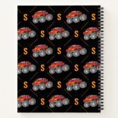 Monogram Monster Truck Patroon Kindershirt Notitieboek (Achterkant)