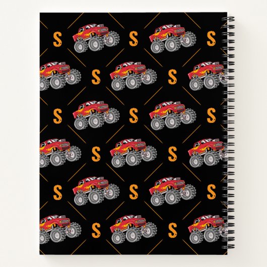 Monogram Monster Truck Pattern Kind Notitieboek (Achterkant)