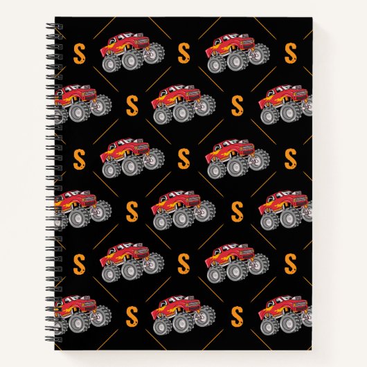 Monogram Monster Truck Pattern Kind Notitieboek (Voorkant)