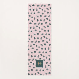 Monogram Monstera Palm Groen Bladeren met Naam Yogamat