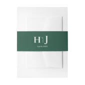 Monogram Moody Bourgondië Emerald groen Bruiloft Uitnodigingen Wikkel (Voorkant Voorbeeld)