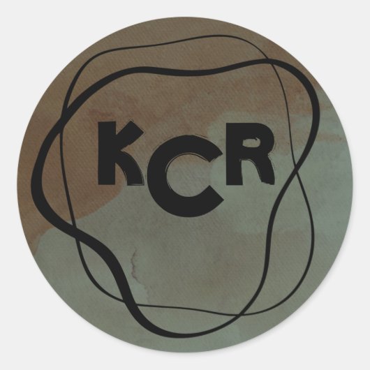 Monogram Moody Dark Side of the Moon Doodle Ronde Sticker (Voorkant)