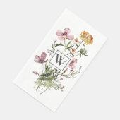 Monogram Mooi Boeket Bloemen Servet (Hoek)
