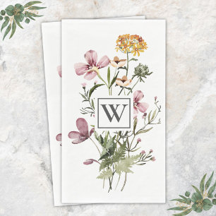 Monogram Mooi Boeket Bloemen Servet