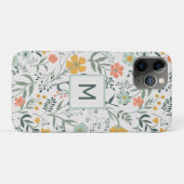 Monogram mooi botanisch bloemmotief Case-Mate iPhone case (Achterkant (horizontaal))