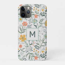 Monogram mooi botanisch bloemmotief Case-Mate iPhone case