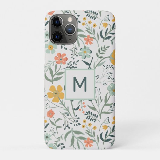 Monogram mooi botanisch bloemmotief Case-Mate iPhone case (Achterkant)