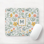 Monogram mooi botanisch bloemmotief muismat (Met muis)