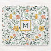 Monogram mooi botanisch bloemmotief muismat (Voorkant)