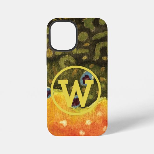 Monogram Mooi Brook Forel Vel, Fly Fishing iPhone Hoesje (Achterkant)