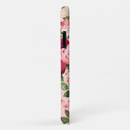 Monogram mooi en stijlvol bloemig Roze Case-Mate iPhone Case (Achterkant/rechts)