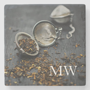 Monogram Mooi Theeliefhebber ontwerp Stenen Onderzetter