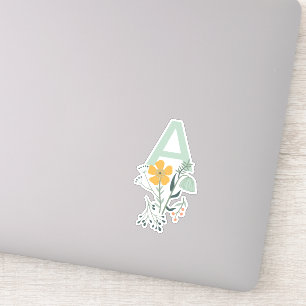 Monogram Mooie Botanische Bloemen Personaliseren Sticker