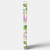 Monogram Mooie Paarse Groene Waterverf Bloem Case-Mate iPhone Case (Achterkant / Links)