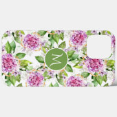 Monogram Mooie Paarse Groene Waterverf Bloem Case-Mate iPhone Case (Achterkant (horizontaal))
