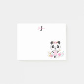 Monogram Mooie Panda Post-it® Notes (Voorkant)