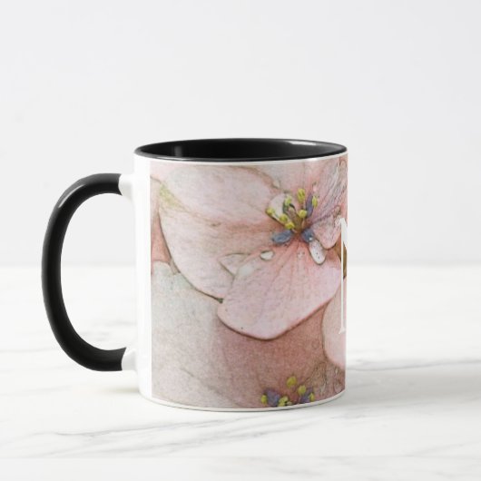 Monogram Mooie Perzik Waterverf Flower Mok (Links)