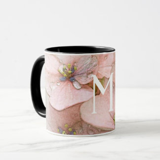 Monogram Mooie Perzik Waterverf Flower Mok