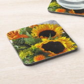 Monogram mooie zonnebloemen (6) bier onderzetter (Linkerzijde)