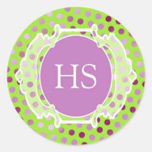 Monogram Moroccan art deco Ronde Sticker