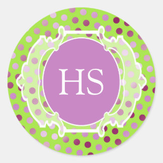 Monogram Moroccan art deco Ronde Sticker