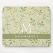 Monogram Morris Jasmine  Floral - Aangepaste naam Muismat (Voorkant)