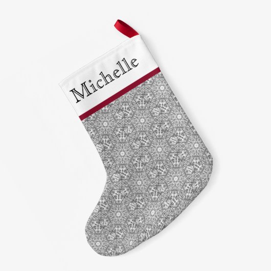 Monogram Mosaic Kerstmis Kleine Kerstsok (Achterkant (Hangend))