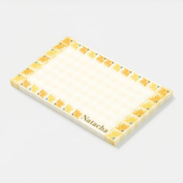 Monogram mosterd bloemenachtergrond Kleurrijke kun Post-it® Notes