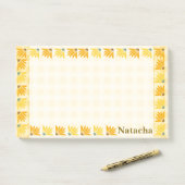 Monogram mosterd bloemenachtergrond Kleurrijke kun Post-it® Notes (Op bureau)