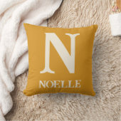 Monogram Mosterdgeel Boho Safari Babykamer Kussen (Deken)
