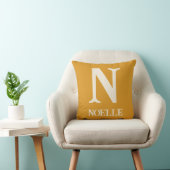Monogram Mosterdgeel Boho Safari Babykamer Kussen (Stoel)