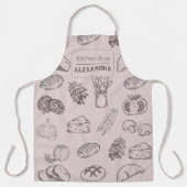 Monogram motief van bakkerij Roze en Grijs Schort (Voorkant)
