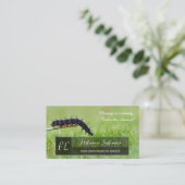 Monogram motivatie grijze rechthoek van de derde p visitekaartje (Staand voorkant)