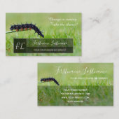 Monogram motivatie grijze rechthoek van de derde p visitekaartje (Voorkant / Achterkant)