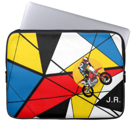 Monogram Motorfiets Abstract Laptop Sleeve
