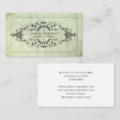Monogram Mottled Green Texture Interior Designer Contactkaartje (Voorkant / Achterkant)