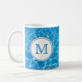 Monogram mousserend blauw zwemwater koffiemok