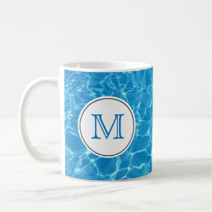 Monogram mousserend blauw zwemwater koffiemok