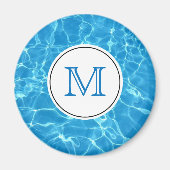 Monogram mousserend blauw zwemwater magneet (Voorkant)