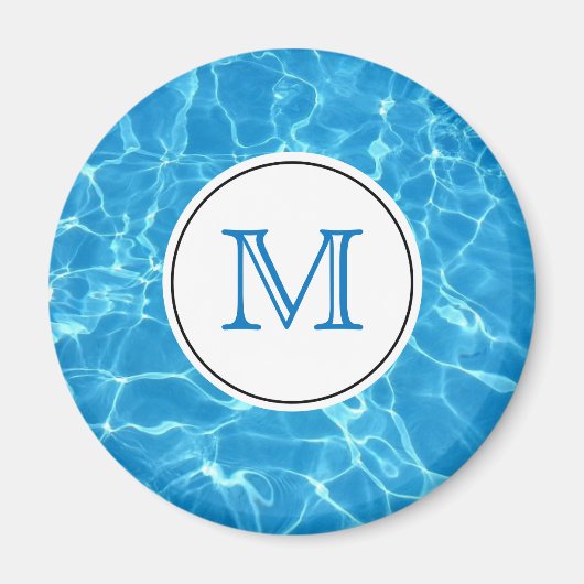 Monogram mousserend blauw zwemwater magneet (Voorkant)
