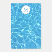 Monogram mousserend blauw zwemwater post-it® notes (Voorkant)