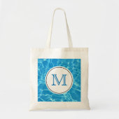Monogram mousserend blauw zwemwater tote bag (Voorkant)