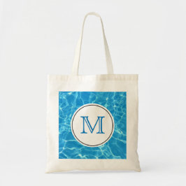 Monogram mousserend blauw zwemwater tote bag