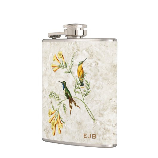 Monogram mousserende kolibrie heupfles (Links)