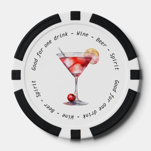 Monogram Mr. Mrs Cosmo Drink Voucher Trouwen Poker Chips (Voorkant)