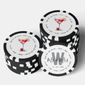 Monogram Mr. Mrs Cosmo Drink Voucher Trouwen Poker Chips (Opstapeling)