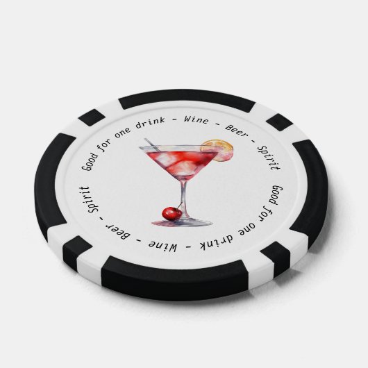 Monogram Mr. Mrs Cosmo Drink Voucher Trouwen Poker Chips (Enkel)