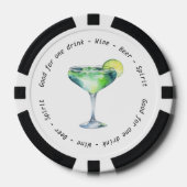 Monogram Mr. Mrs Daiquiri Drink Voucher Trouwen Poker Chips (Voorkant)
