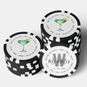 Monogram Mr. Mrs Daiquiri Drink Voucher Trouwen Poker Chips (Opstapeling)